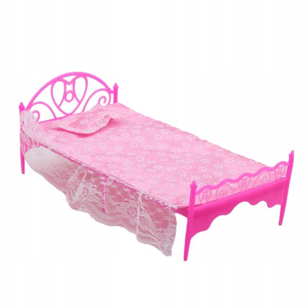 Letto per bambole con coperta, cuscino e materasso, accessorio per gioco e decorazione