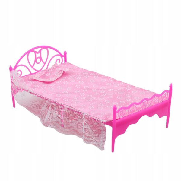 Letto per bambole con coperta, cuscino e materasso, accessorio per gioco e decorazione