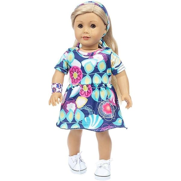 Lässiges Kleid mit Stirnband für 46 cm große Puppen – sichere und weiche Kleidung Uteruik
