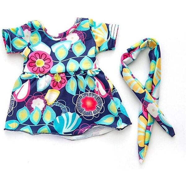 Lässiges Kleid mit Stirnband für 46 cm große Puppen – sichere und weiche Kleidung Uteruik