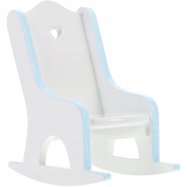 Mini Poltrona a Dondolo in Legno Blu per Casa delle Bambole, Realistica e Decorativa