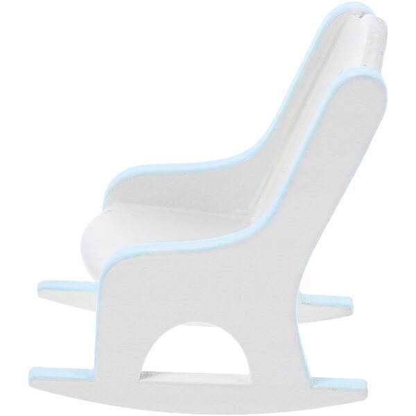 Mini Poltrona a Dondolo in Legno Blu per Casa delle Bambole, Realistica e Decorativa