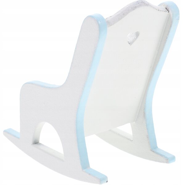 Mini Poltrona a Dondolo in Legno Blu per Casa delle Bambole, Realistica e Decorativa