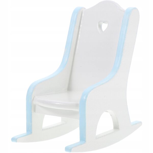 Mini Poltrona a Dondolo in Legno Blu per Casa delle Bambole, Realistica e Decorativa