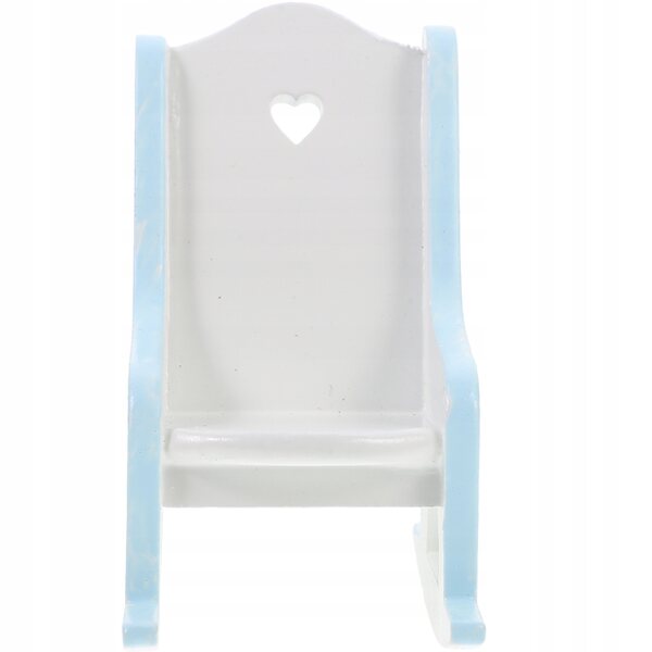 Mini Poltrona a Dondolo in Legno Blu per Casa delle Bambole, Realistica e Decorativa