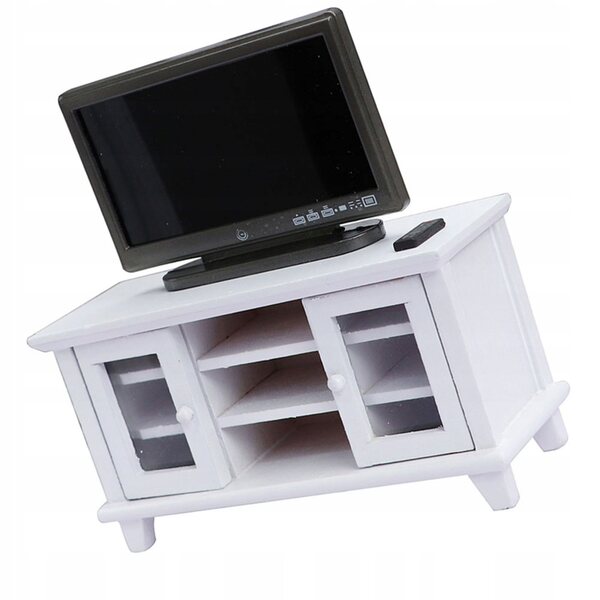 Set mobile TV in legno e plastica per decorare mini casa e cameretta