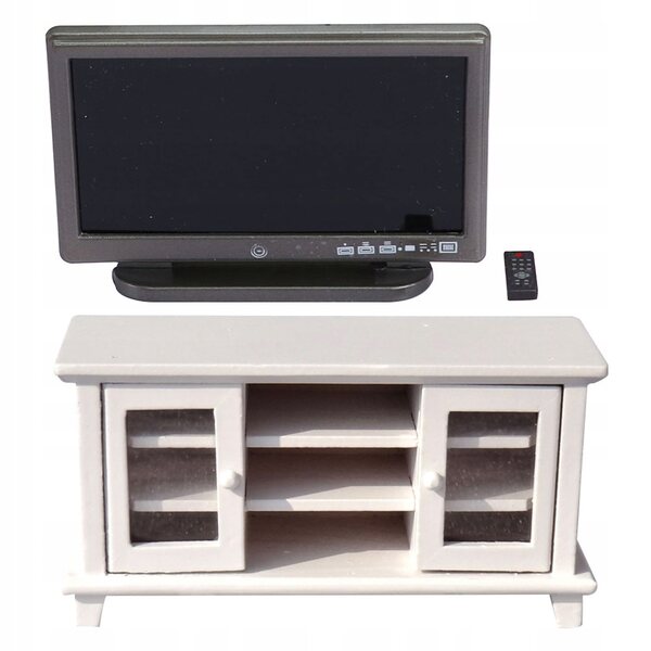 Set mobile TV in legno e plastica per decorare mini casa e cameretta