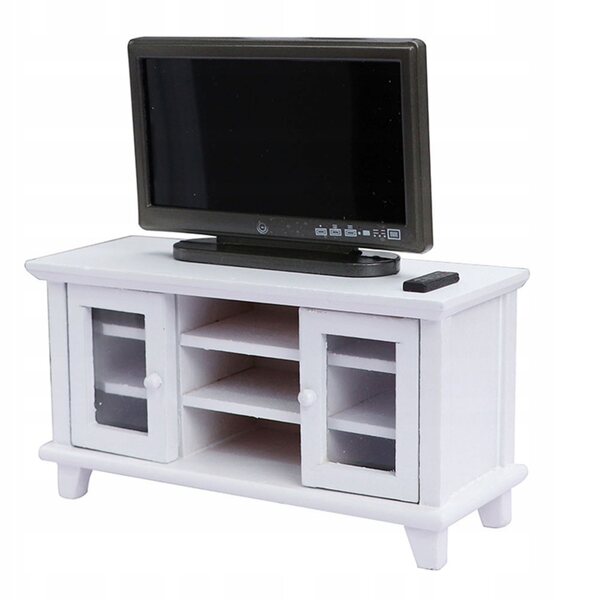 Set mobile TV in legno e plastica per decorare mini casa e cameretta