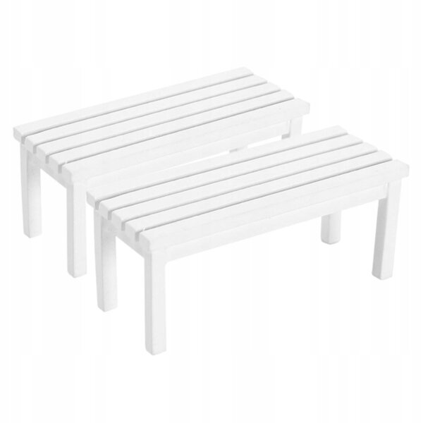 Set 2 Miniature Sedie Bianche in Legno per Casa delle Bambole – Mobili Vintage