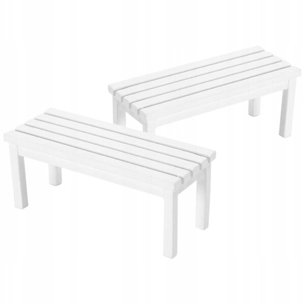 Set 2 Miniature Sedie Bianche in Legno per Casa delle Bambole – Mobili Vintage
