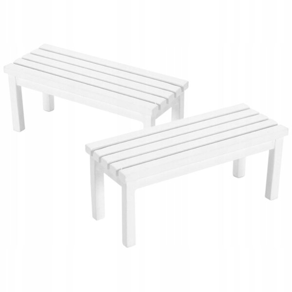Set 2 Miniature Sedie Bianche in Legno per Casa delle Bambole – Mobili Vintage