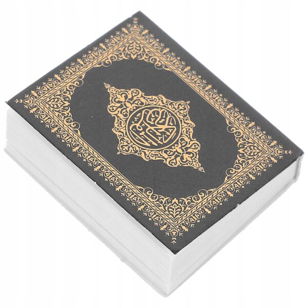 Mini libro decorativo per casa delle bambole in carta nera 4x3,3 cm