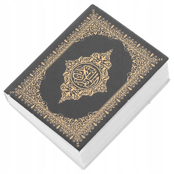 Mini libro decorativo per casa delle bambole in carta nera 4x3,3 cm