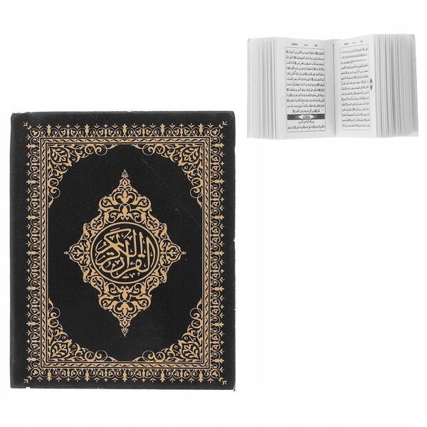 Mini libro decorativo per casa delle bambole in carta nera 4x3,3 cm