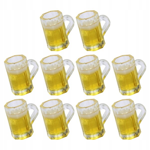 Lot de 10 Mini Mugs en Résine Jaune pour Décorations et Micro Paysages