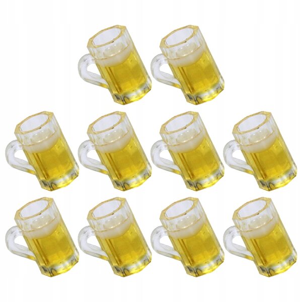 Lot de 10 Mini Mugs en Résine Jaune pour Décorations et Micro Paysages