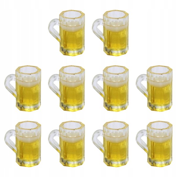 Lot de 10 Mini Mugs en Résine Jaune pour Décorations et Micro Paysages
