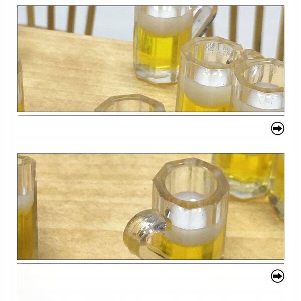 Lot de 10 Mini Mugs en Résine Jaune pour Décorations et Micro Paysages