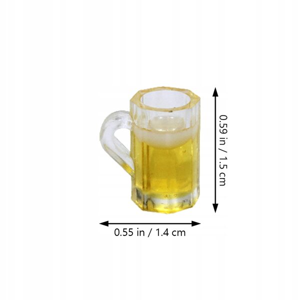 Lot de 10 Mini Mugs en Résine Jaune pour Décorations et Micro Paysages
