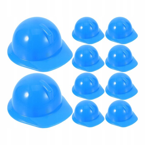 Dekorativer Mini-Schutzhelm aus blauem Kunststoff – 10-teiliges Set für Puppen und Tiere