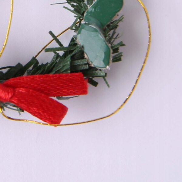 Miniatura corona natalizia per casa delle bambole in scala 1:12, decorazione colorata