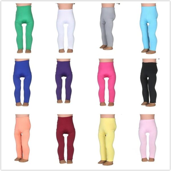 Collant/Leggings per Bambole Americane 46 cm, Pantaloni Casuali Rosso Rosa