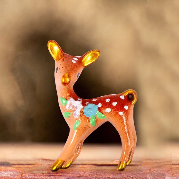 Mini Figurine Renna in Resina Set 10 Pezzi per Decorazioni Casa e Ufficio