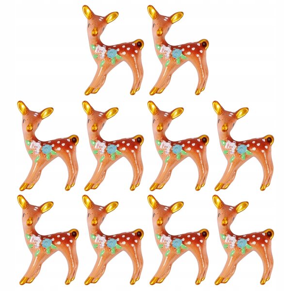 Mini Figurine Renna in Resina Set 10 Pezzi per Decorazioni Casa e Ufficio