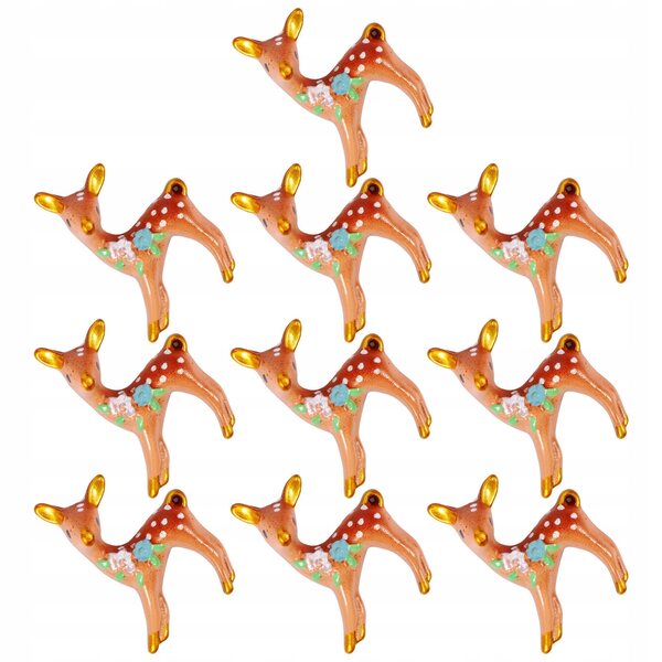 Mini Figurine Renna in Resina Set 10 Pezzi per Decorazioni Casa e Ufficio