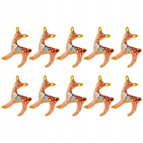 Mini Figurine Renna in Resina Set 10 Pezzi per Decorazioni Casa e Ufficio