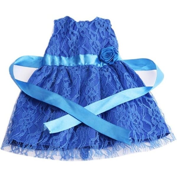 Abito in Pizzo Blu per Bambola Americana 46 cm - Vestito Casual e Accessorio Sicuro