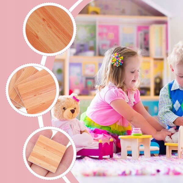 Set 18 Miniature Pavimenti in Legno Multicolore per Casa delle Bambole