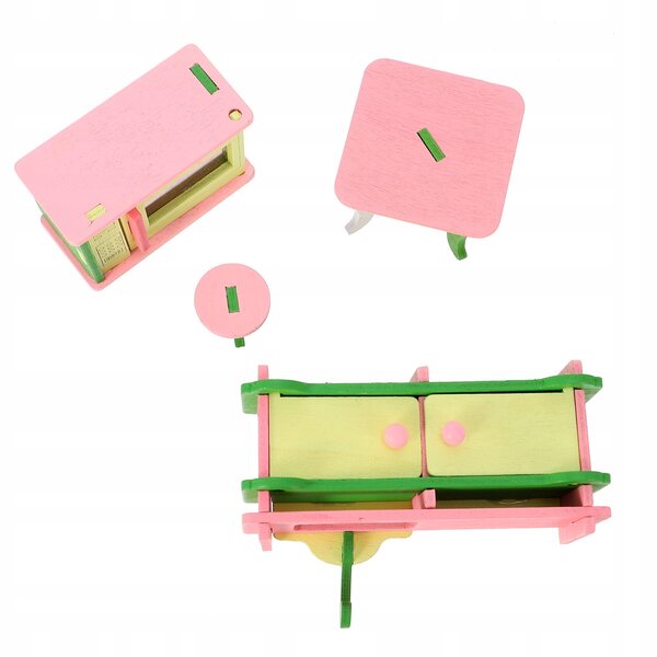 Holzmöbel-Set für Mini-Feengarten – Lernspiel für Kinder