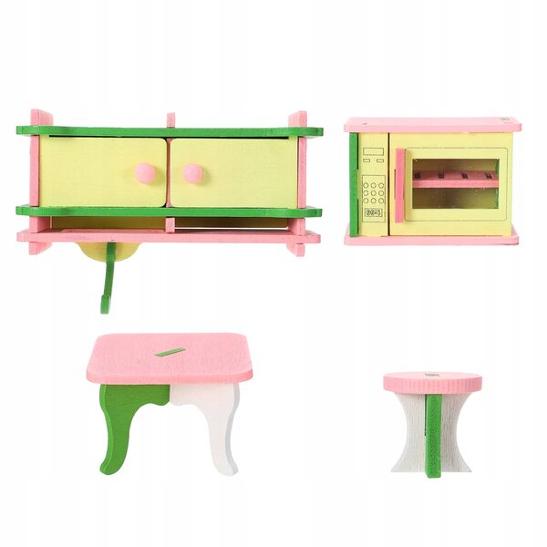 Holzmöbel-Set für Mini-Feengarten – Lernspiel für Kinder