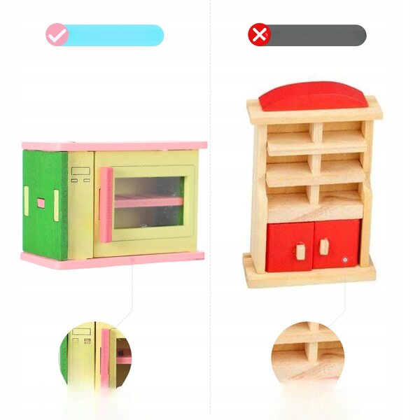 Holzmöbel-Set für Mini-Feengarten – Lernspiel für Kinder