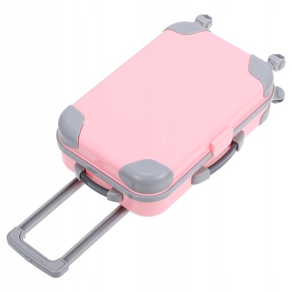 Mini-Koffer aus rosa ABS für die Puppenhausdekoration, realistisch und kompakt