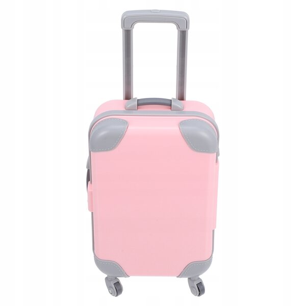 Mini valigia rosa in ABS per decorazione casa delle bambole, realistica e compatta