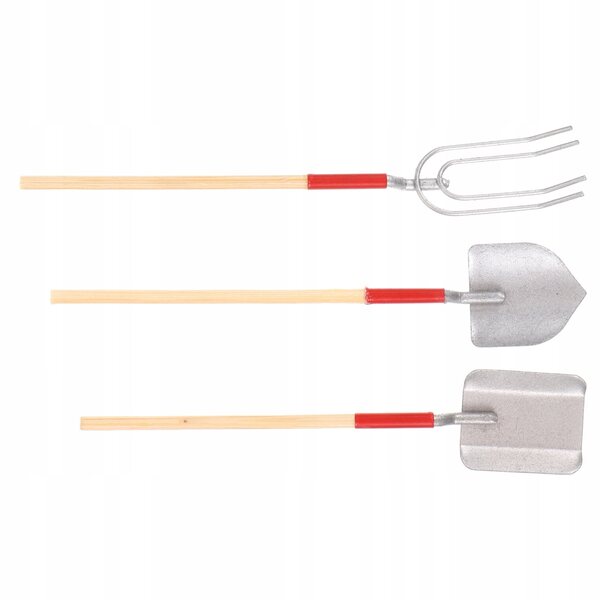 Set mini attrezzi da giardino in lega per casa delle bambole, decorazioni colorate