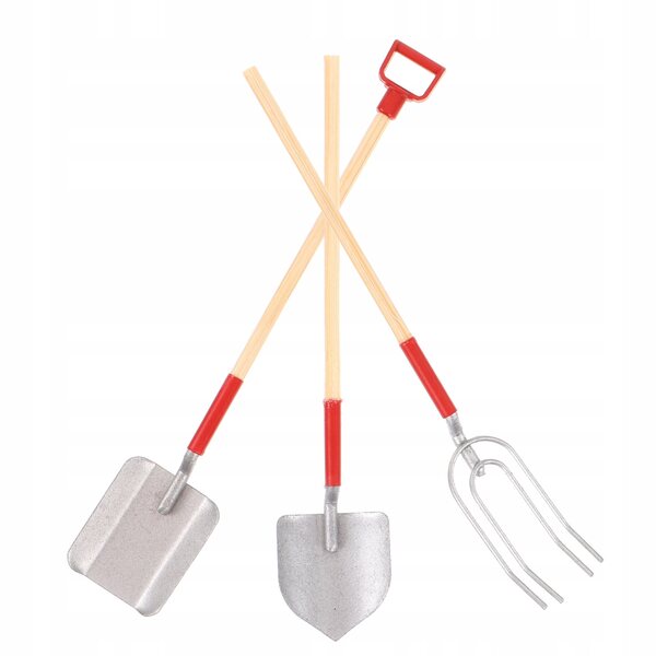 Set mini attrezzi da giardino in lega per casa delle bambole, decorazioni colorate
