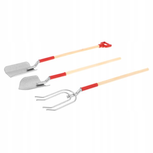 Set mini attrezzi da giardino in lega per casa delle bambole, decorazioni colorate