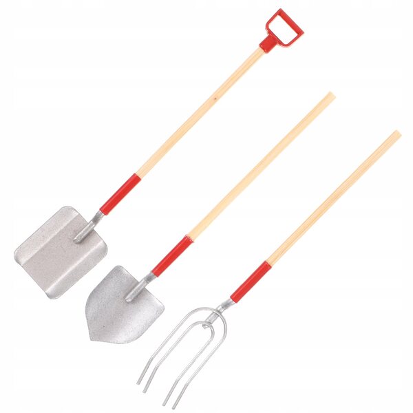 Set mini attrezzi da giardino in lega per casa delle bambole, decorazioni colorate