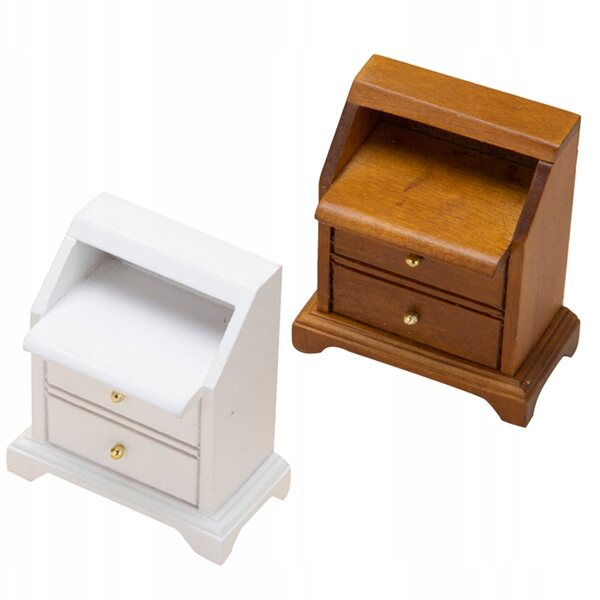 Mini Comò in Legno per Casa delle Bambole, Set 2 Pezzi Colorati