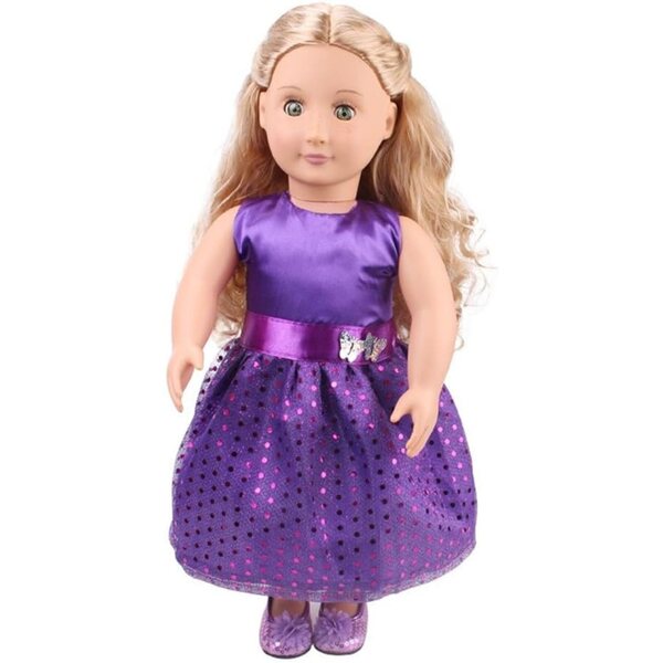 Abito con Paillettes Viola per Bambola 46 cm - Accessorio Costume Uteruik