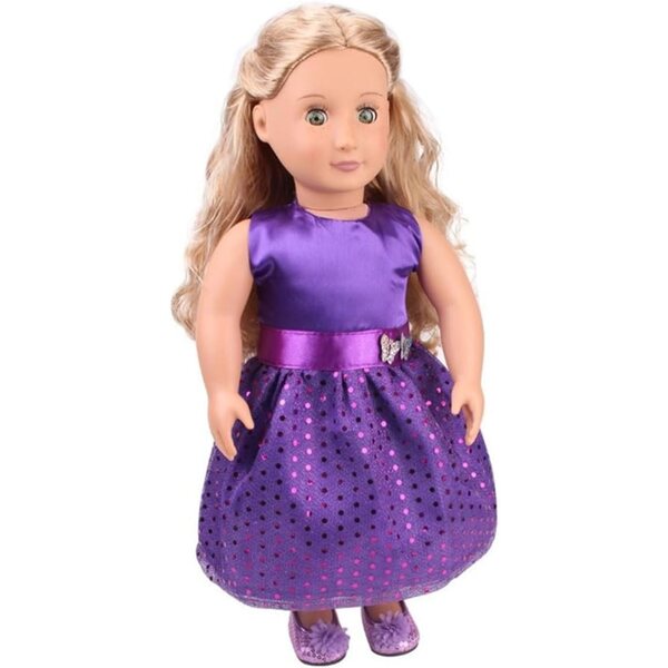Abito con Paillettes Viola per Bambola 46 cm - Accessorio Costume Uteruik