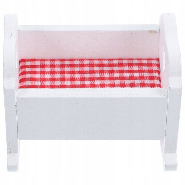 Letto in Legno Bianco per Casa delle Bambole – Miniatura Resistente e Stilosa