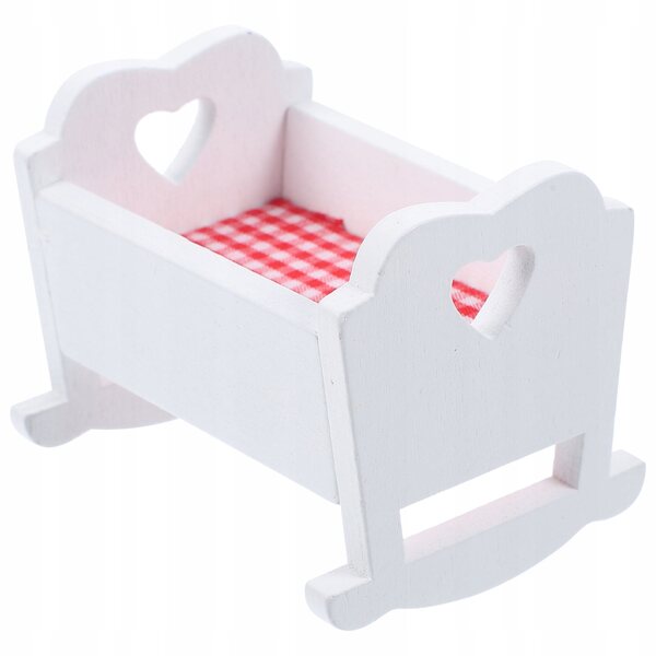 Letto in Legno Bianco per Casa delle Bambole – Miniatura Resistente e Stilosa