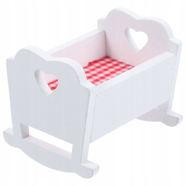 Letto in Legno Bianco per Casa delle Bambole – Miniatura Resistente e Stilosa