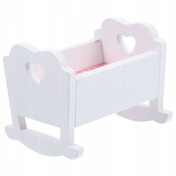 Letto in Legno Bianco per Casa delle Bambole – Miniatura Resistente e Stilosa
