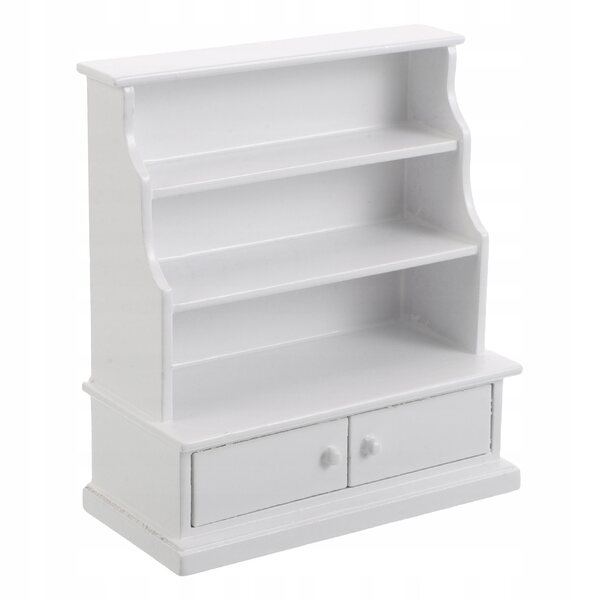 Mini libreria in legno bianca per casa delle bambole - scaffale decorativo compatto