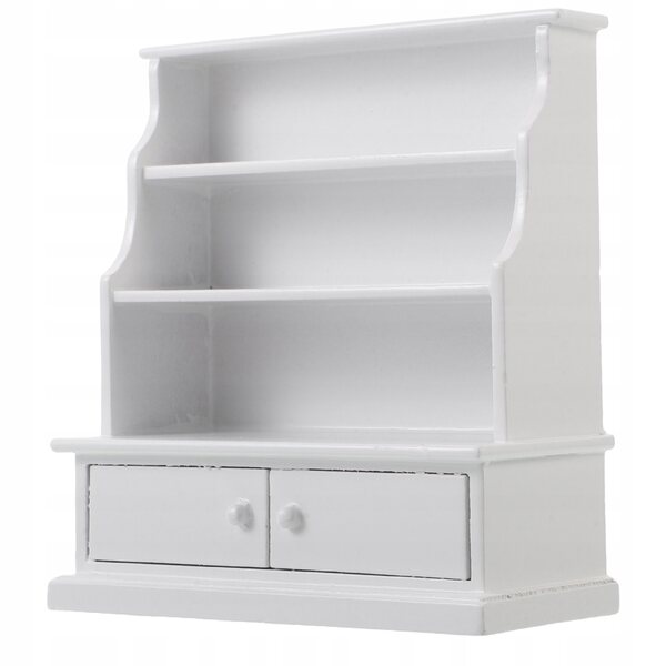 Mini libreria in legno bianca per casa delle bambole - scaffale decorativo compatto